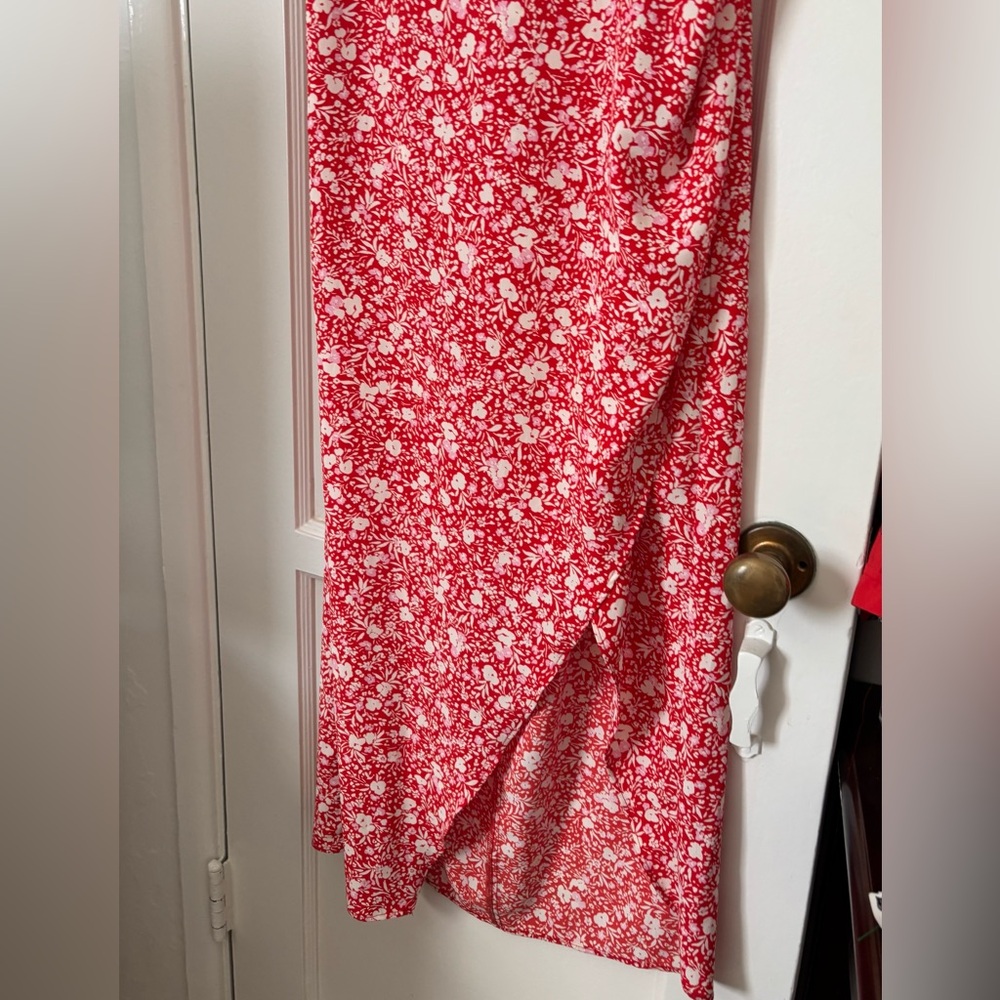Zara Printed Corsetry-Inspired Midi Dress SZ L - Picture 4 of 14